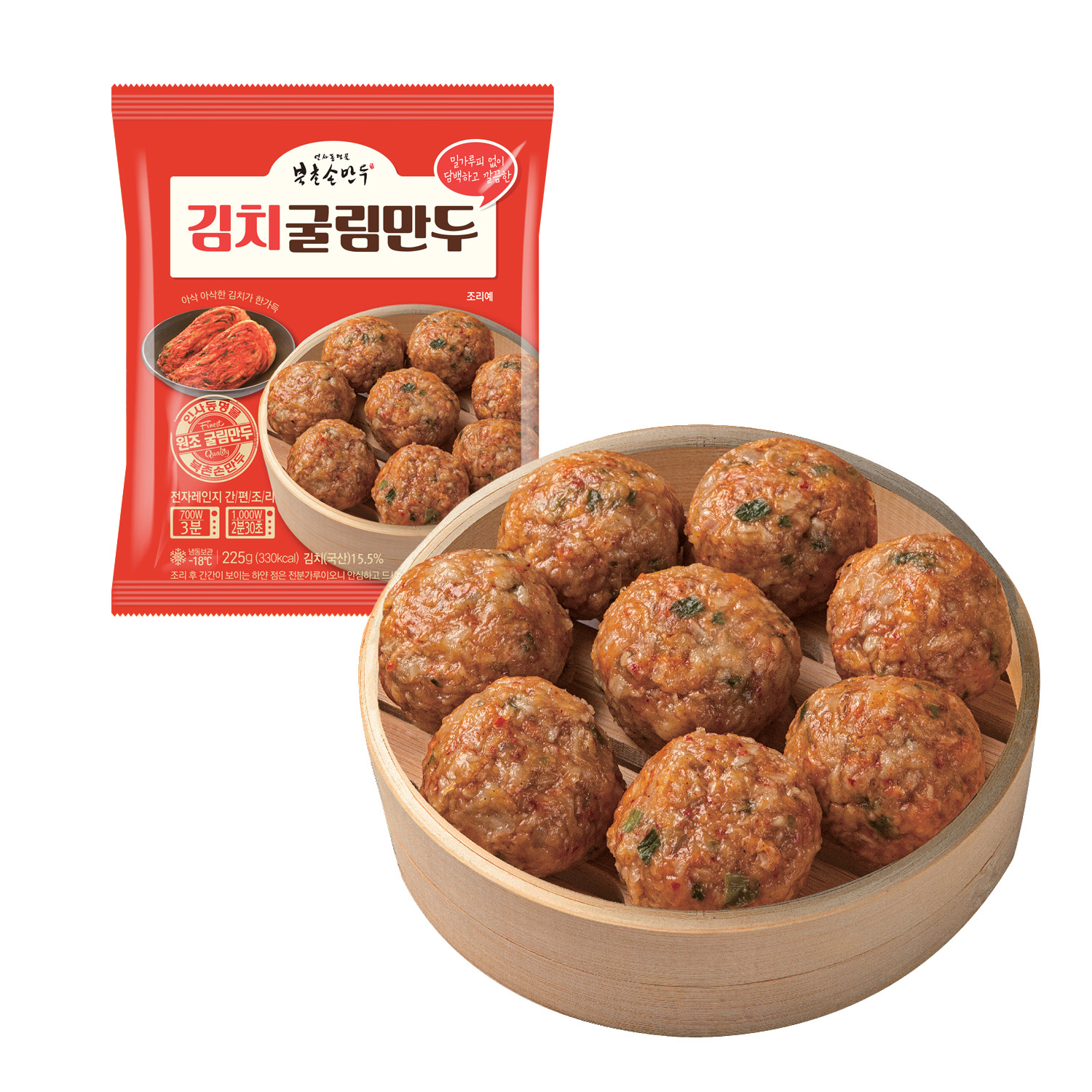 북촌손만두 굴림만두 김치맛 225g